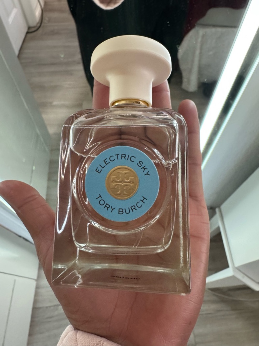 Tory Burch Electric Sky Bottle with Blue Label and Cream Cap